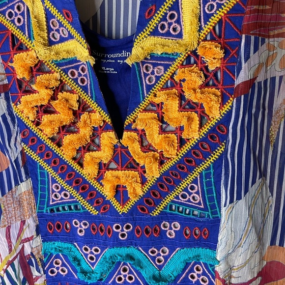 Soft Surroundings Embroidered Sheer Bohemian Top Sz XL - Picture 5 of 8